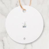 Bewerkbare zeilboot nautische gunst/ dank u Label (Achterkant)