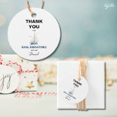 Bewerkbare zeilboot nautische gunst/ dank u Label