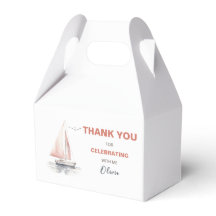 Bewerkbare zeilboot verjaardagsgevel doos / gunst 