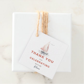 Bewerkbare zeilboot vierkante gunst/dank u Label-r Bedankjes Labels