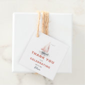 Bewerkbare zeilboot vierkante gunst/dank u Label-r Bedankjes Labels (In situ)