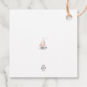 Bewerkbare zeilboot vierkante gunst/dank u Label-r Bedankjes Labels (Achterkant)