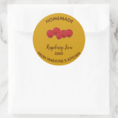 Bewerkbare zelfgemaakte frambozenjam ronde sticker (Tas)