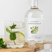 Bewerkbare zelfgemaakte Limoncello Likeurfles Etiket