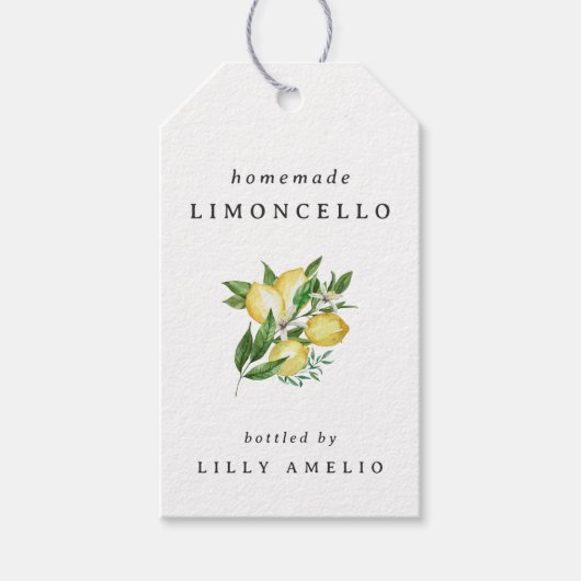Bewerkbare zelfgemaakte Limoncello voorkeurstag Cadeaulabel (Voorkant)