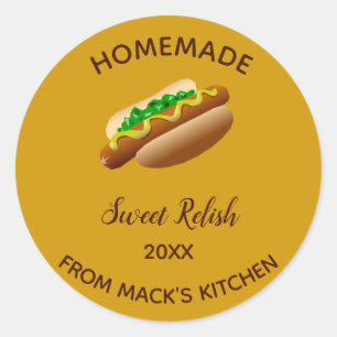 Bewerkbare zelfgemaakte zoete Relish Ronde Sticker