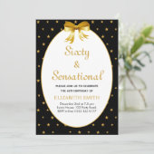 Bewerkbare zestig en sensationeel met gouden sterr kaart (Staand voorkant)