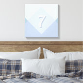 Bewerkbare Zeven op Abstract Zilverblauw Ontwerp Canvas Afdruk (Insitu (Slaapkamer))