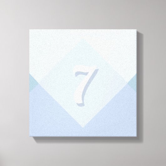 Bewerkbare Zeven op Abstract Zilverblauw Ontwerp Canvas Afdruk (Voorkant)