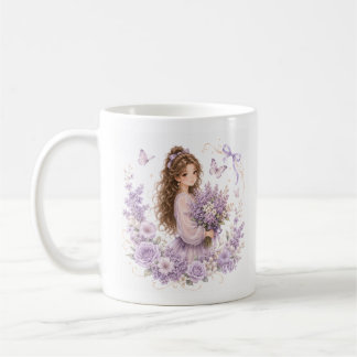 Bewerkbare Zijde Tuin paarse Pastel Bloemen Mok