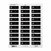 Bewerkbare zilveren kerstster retouradres etiket (Full Sheet)