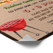 Bewerkbare Zomer bbq potluck flyer Poster (Hoek)