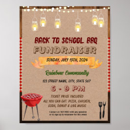Bewerkbare Zomer bbq potluck flyer Poster