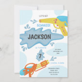 Bewerkbare Zomer Splash Party Uitnodigen Kaart (Voorkant)