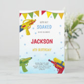 Bewerkbare Zomer Splash Party Uitnodigen Kaart (Staand voorkant)