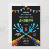 Bewerkbare Zomer Splash Party Uitnodigen Kaart (Voorkant)