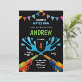 Bewerkbare Zomer Splash Party Uitnodigen Kaart (Staand voorkant)