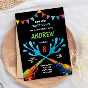 Bewerkbare Zomer Splash Party Uitnodigen Kaart