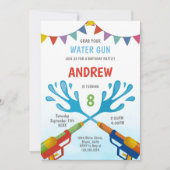 Bewerkbare Zomer Splash Party Uitnodigen Kaart (Voorkant)