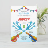 Bewerkbare Zomer Splash Party Uitnodigen Kaart (Staand voorkant)