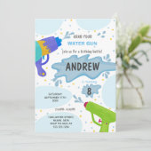 Bewerkbare Zomer Splash Party Uitnodigen Kaart (Staand voorkant)