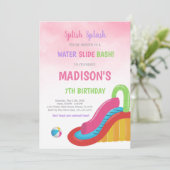 Bewerkbare Zomer Splash Party Uitnodigen voor Meis Kaart (Staand voorkant)