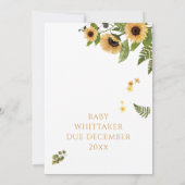 Bewerkbare zonnebloem op de weg Baby shower Kaart (Achterkant)