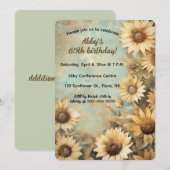 Bewerkbare zonnebloem verjaardag kaart (Voorkant / Achterkant)