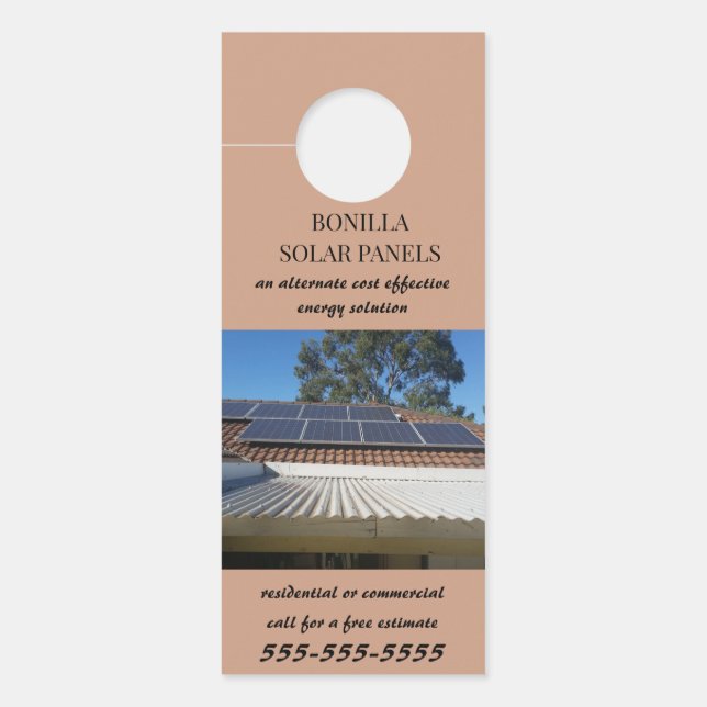 Bewerkbare zonnepanelen deurhanger (Voorkant)