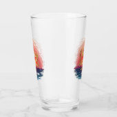 Bewerkbare 'Zonsondergang najagen met naam'-ontwer Glas (Rechts)