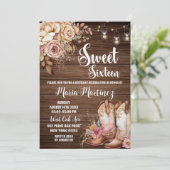 Bewerkbare Zuidwestelijke rustieke cowgirl Sweet S Kaart (Staand voorkant)