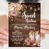 Bewerkbare Zuidwestelijke rustieke cowgirl Sweet S Kaart