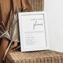 Bewerkbare zwart-wit bruiloft foto teken poster