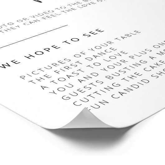 Bewerkbare zwart-wit bruiloft foto teken poster (Hoek)