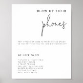 Bewerkbare zwart-wit bruiloft foto teken poster (Voorkant)