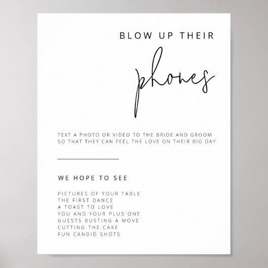 Bewerkbare zwart-wit bruiloft foto teken poster (Voorkant)