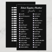 bewerkbare zwarte en witte voorraad elegantcheckli (Voorkant / Achterkant)