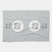 Bewerkbare zwarte, witte en grijze zilverwerk gebr theedoek (Horizontaal)