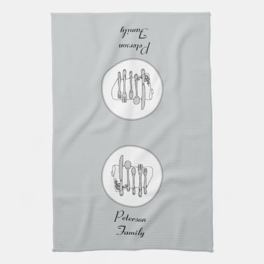 Bewerkbare zwarte, witte en grijze zilverwerk gebr theedoek (Verticaal)