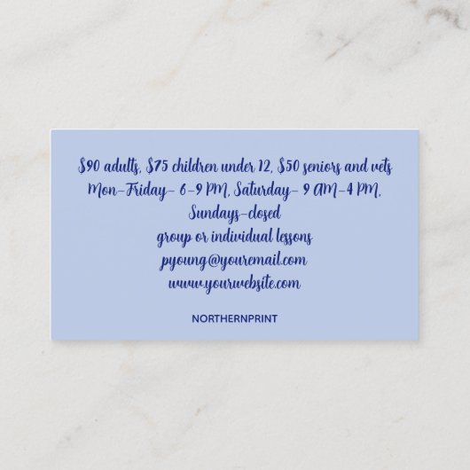 Bewerkbare zwemles Pass Kaart Klantenkaartje (Achterkant)