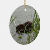 Bewerkelijke bever keramisch ornament (Rechts)