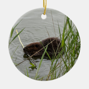 Bewerkelijke bever keramisch ornament