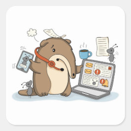 Bewerkelijke Miereneter | Multitasken Vierkante Sticker