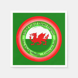 Bewerken Bijpassende Welsh Dragon St David's Day C Servet