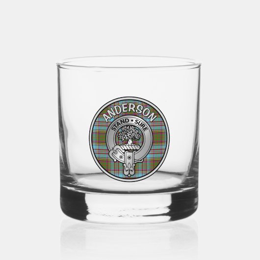 [BEWERKEN] Clan Anderson Crest & Tartan Whisky Glas (Voorkant)