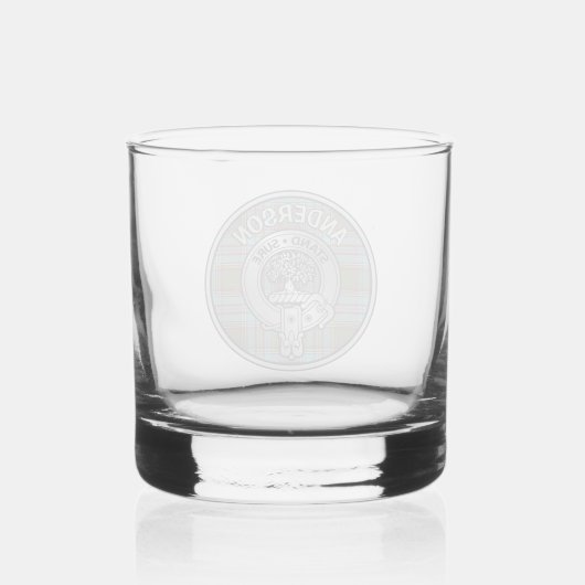 [BEWERKEN] Clan Anderson Crest & Tartan Whisky Glas (Achterkant)
