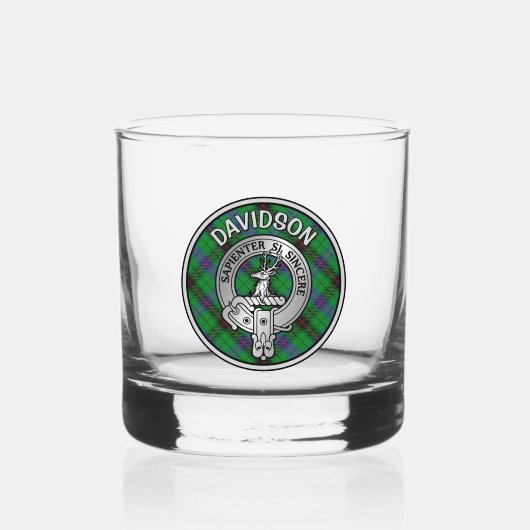[BEWERKEN] Clan Davidson Crest & Tartan Whisky Glas (Voorkant)