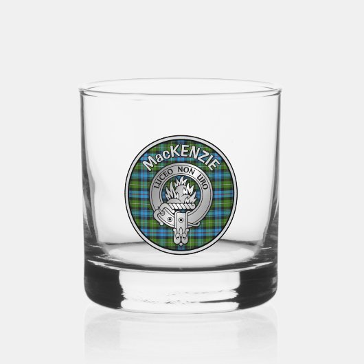 [BEWERKEN] Clan MacKenzie Crest & Tartan Whisky Glas (Voorkant)