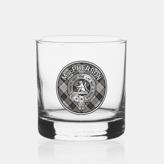 [BEWERKEN] Clan MacPherson Crest & Tartan Whisky Glas (Voorkant)