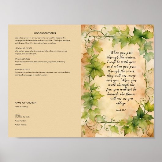 Bewerken, downloaden Church Bulletin Poster (Voorkant)